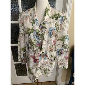 Vtg Fleet Street Floral Blazer Sz 12 Made In Singapore Cottage Granny